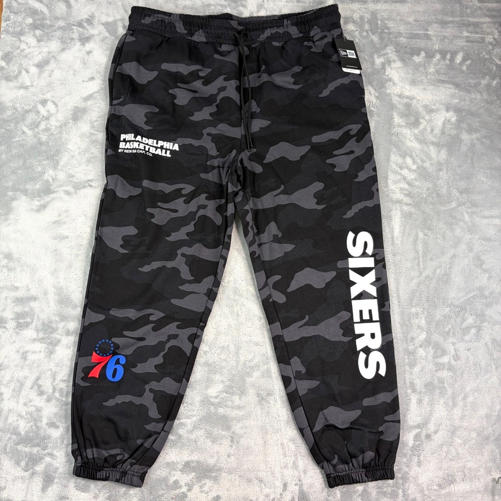 Philadelphia 76ers Mens 2XL New Era Camo Jogger Pants Sweatpants NWT